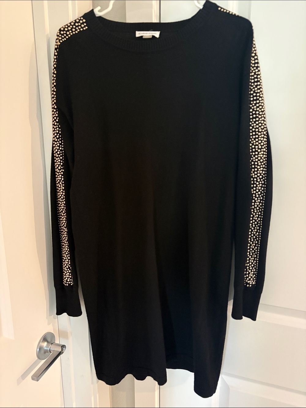 Calvin Klein Black & Gold Sweater Dress S